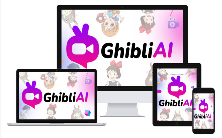 GhibliAI dashboard showcasing anime-style content creation features