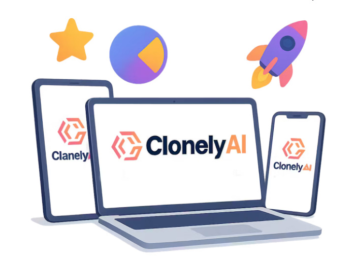 Screenshot of Clonely AI dashboard showcasing 9-second website cloning technology