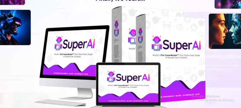 SuperModel AI dashboard showcasing voice cloning, talking avatars, content generation, and automation tools