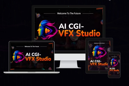 AI-Powered CGI-VFX Studio dashboard interface creating ultra-realistic 8K cinematic videos