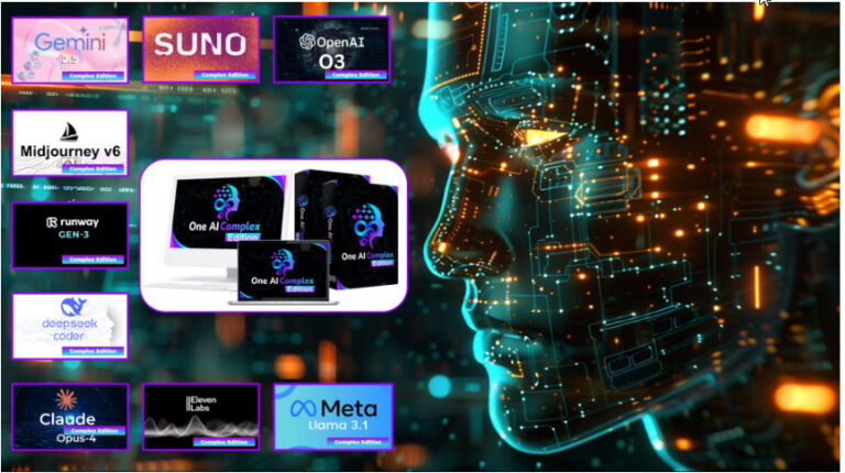 Dashboard view of OneAi Complex Edition – Access to top AI models like GPT-o3, Claude Opus 4, Gemini 2.5 Pro, Midjourney V6, and Sora from a single platform.