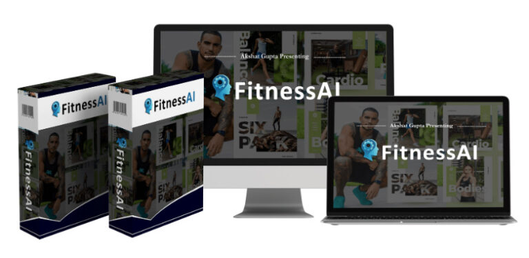 FitnessAI app dashboard showcasing AI personal trainers, smart diet planner, and workout generator in 100+ languages