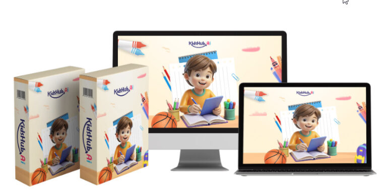 Dashboard of KidsHub AI showcasing tools for creating kids video stories, rhymes, flipbooks, and games