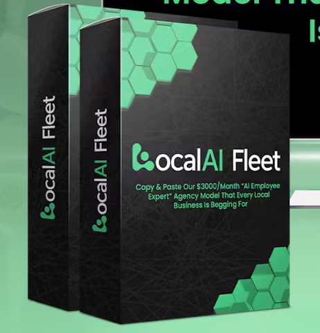 LocalAI Fleet dashboard showing AI-powered QR code and SMS automation features for local businesses
